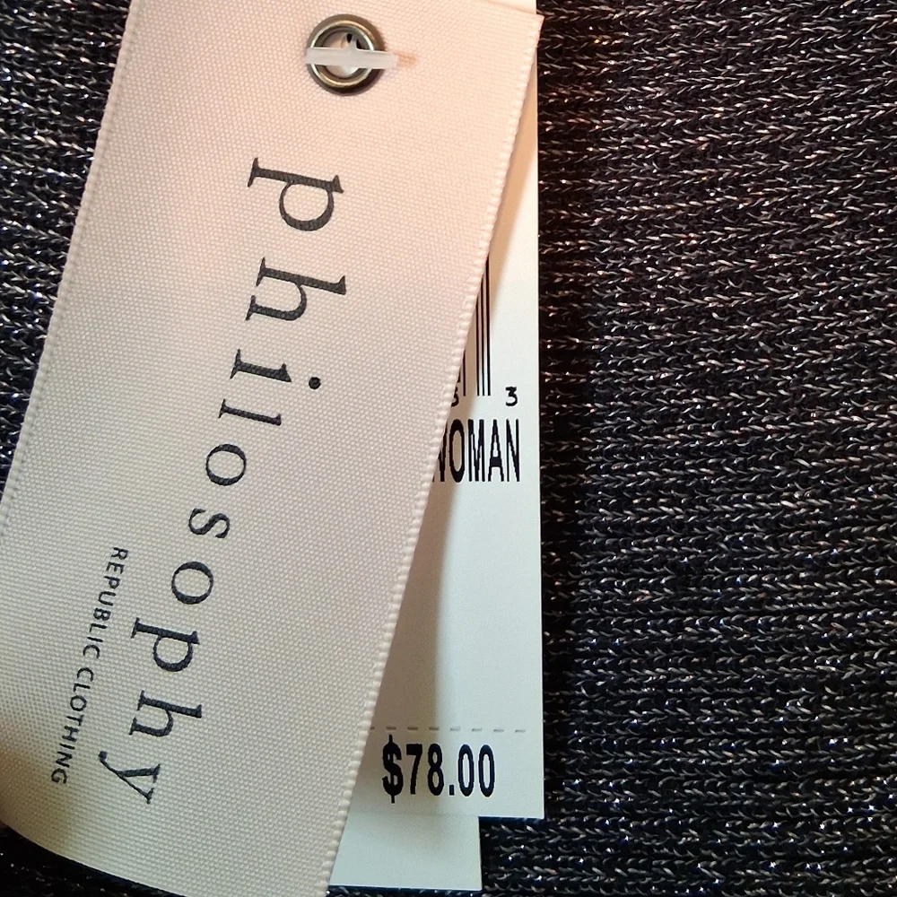 Philosophy Metallic Dark Gray Loose Sweater. 3X  NWT - Picture 6 of 7